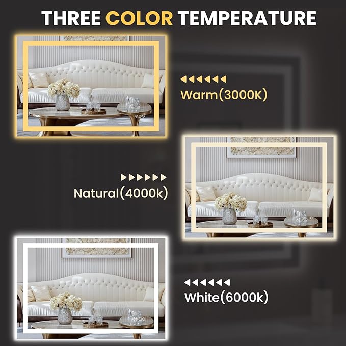 LOAAO 48"x24" LED Bathroom Mirror - Image 5
