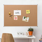 VIZ-PRO Large Cork Bulletin Board, 72 X 40 Inches, Wall-Mounted Corkboard - Image 6