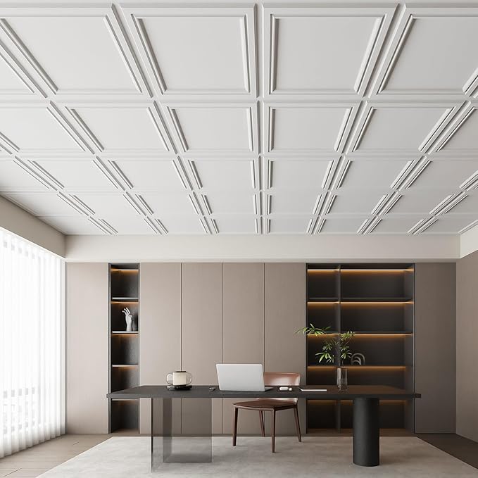 Art3d 12 Pack PVC Ceiling Tiles 24x24 Inches Waterproof Drop Ceiling Tiles/Wall - Image 9