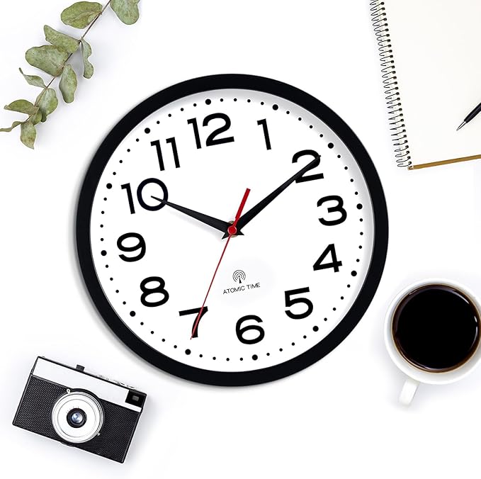 Roymnie Atomic Wall Clock 12 Inch, Modern Clock Battery Operated Classic Analog - Image 8