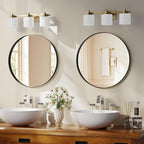 24 inch Round Bathroom Mirror, Wall Mounted Circle Mirror - Image 2