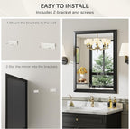 Briivue 24x30 Inch Black Bathroom Mirror - Image 8