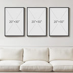 Large Framed Neutral Black and Beige Wall Art, 3 Piece Modern Canvas Prints - Image 3