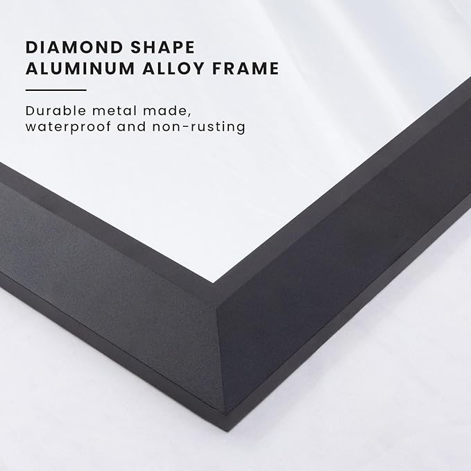 Amorho Black Bathroom Mirror, 72 X36 Inch Thick Metal Framed Wall Mirrors - Image 2