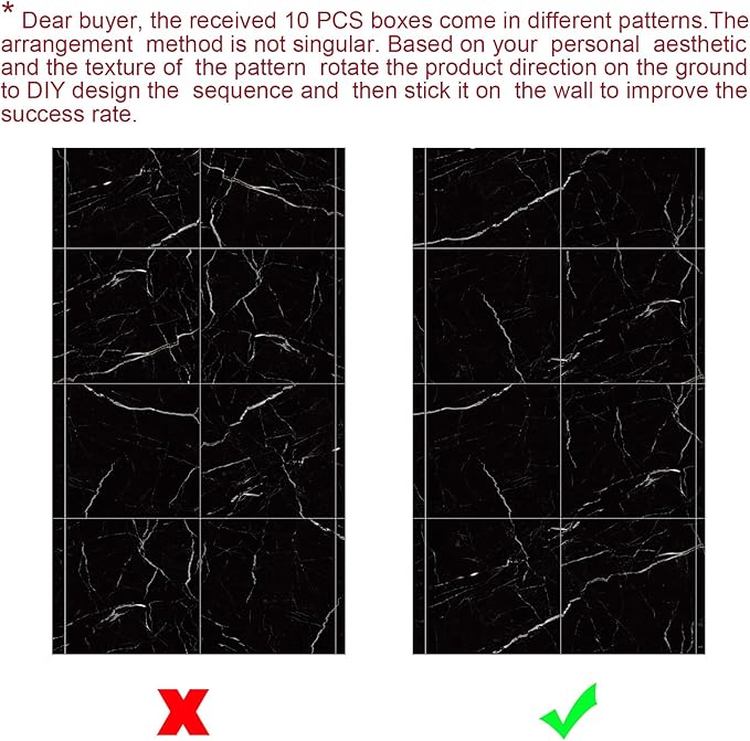 Chejiaye 10pcs Marble Peel and Stick Waterproof Wall Panels, Heat-Resistant - Image 8