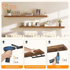 HOOBRO Floating Shelves for Wall, Wall Mounted Shelf Set of 2, for Wall Storage - Image 8