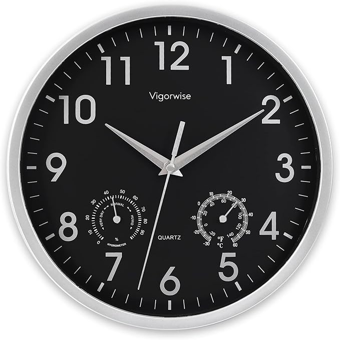 Wall Clock, Sweep Silent Movement Accurate Clocks by Vigorwise