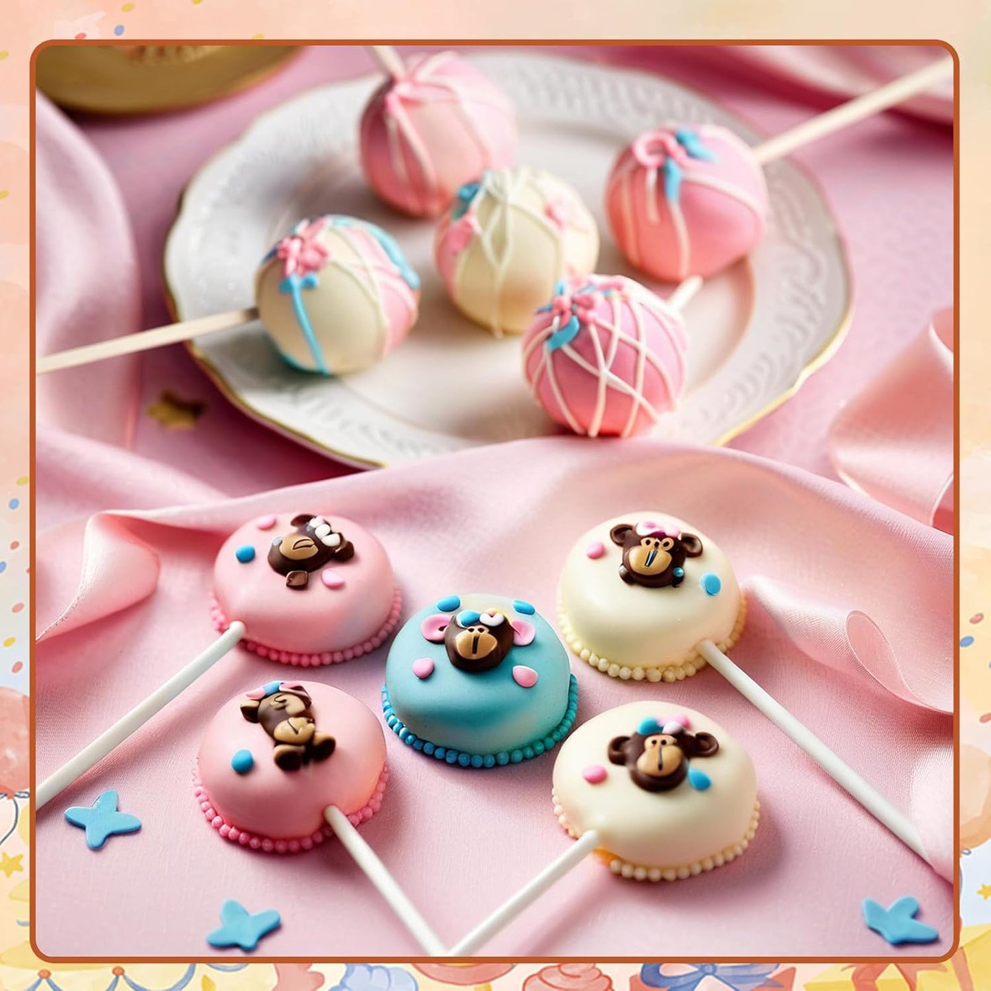 Cake Stick Mold Kit, Round Stick Cutter & Push Rod Cake Stick Maker, Mold Tool Supplies Kit Kitchen Baking Accessories Suitable for Bakery or Home Use to Make Lovely Desserts