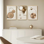 Framed Modern Luxury Gold Wall Art, 3 Piece Bright Style Art Prints Paintings - Image 3