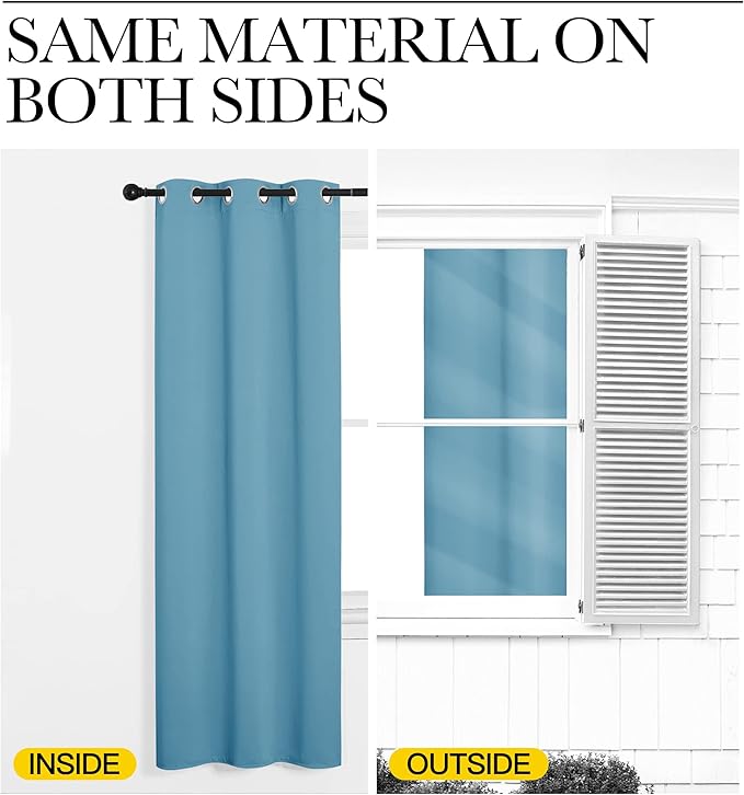 NICETOWN Teal Blue Blackout Curtains 78 inches Length - Image 5