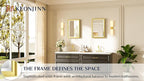 Keonjinn 16" x 24" Gold Bathroom Mirrors, Brushed Gold Framed Mirror, Beveled - Image 7