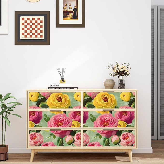 BOKEBEVE Colorful Floral Wallpaper Stick and Peel Vibrant Wall Paper Modern - Image 5