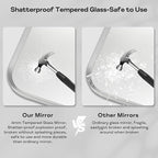 Brushed Nickel Bathroom Wall Mirror, Tempered Glass, Shatter Proof, Hangs - Image 2