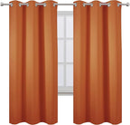 LEMOMO Orange Thermal Blackout Curtains/42 x 72 Inch/Set of 2 Panels Room - Image 2