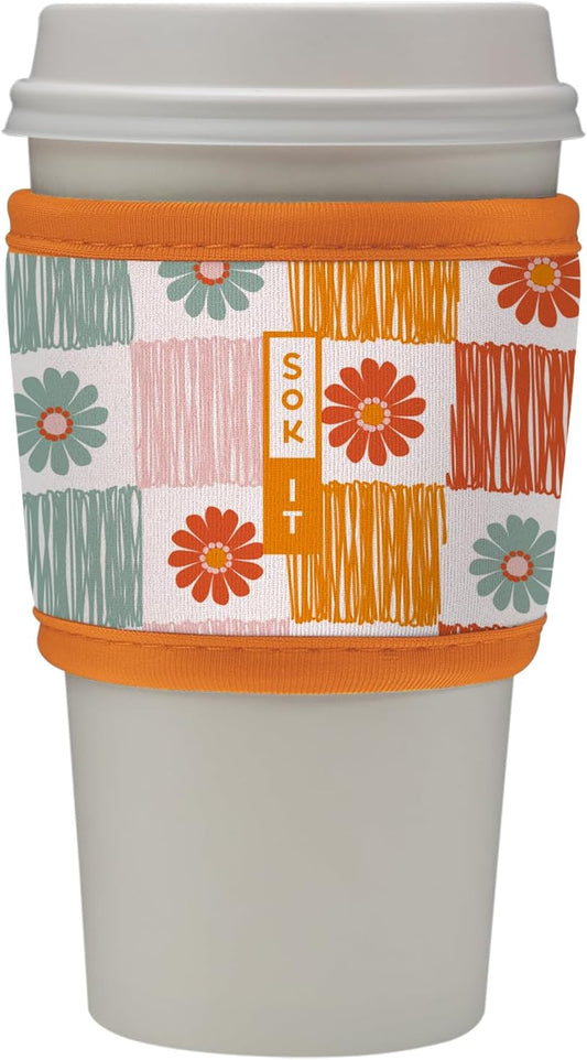 Sok It HotSok Coffee & Tea Reusable Insulated Neoprene Cup Sleeve (Boho Floral)
