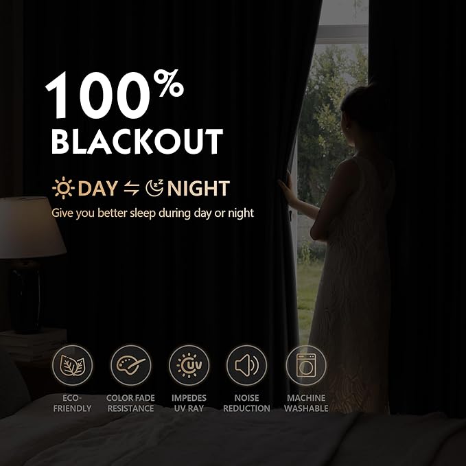 FMFUNCTEX 100% Blackout Curtains - Image 4