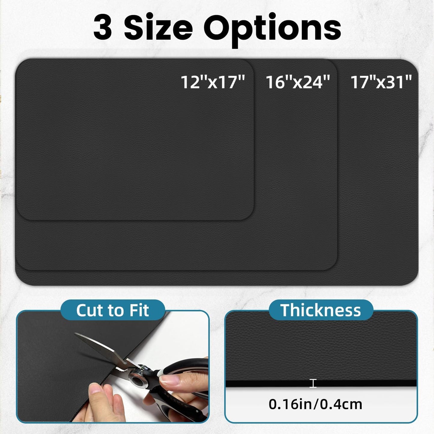 PoYang 31.5"x17" Coffee Mat X-Large, Coffee Bar Accessories for Countertop, Absorbent Dish Drying Mat, Anti-Slip and Hide Stain Pad for Espresso Machine, Espresso Maker and Kitchen Counter, Black