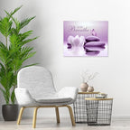 EOBTAIN Zen Framed Wall Art 20x16 Inches Purple Butterfly and Flower Stone - Image 4