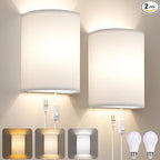 Plug in Wall Sconces Set of Two: Wall Lights by Yunaking