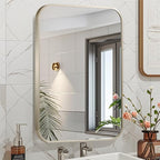 24x36 Inch Brushed Nickel Bathroom Mirror, Framed Rectangle Mirror - Image 2