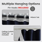 Extra Wide Room Divider Blackout Ceiling Track Curtains Back Tab - Image 2