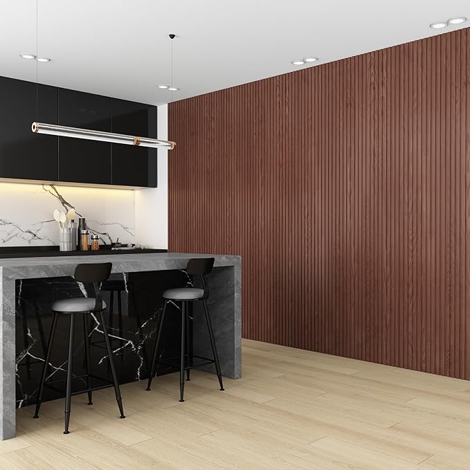 8-Pack WPC Wall Panels 118’’ x 6.3’’ 3D Slat Wall Panel Acoustic Wall Paneling - Image 4