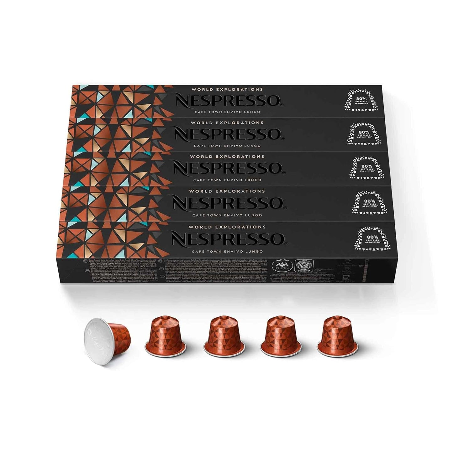 Nespresso Capsules Original Line, Cape Town Envivo Lungo, Dark Roast Espresso Coffee Pods, 50 Count Coffee Pods