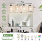 MOKATNG 4-Light Bathroom Light Fixtures, Vanity Light - Image 8
