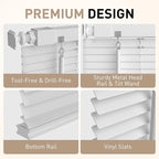 No Drill No Tool 1" Vinyl Mini Blinds, Light Filtering Horizontal Window Blinds - Image 3
