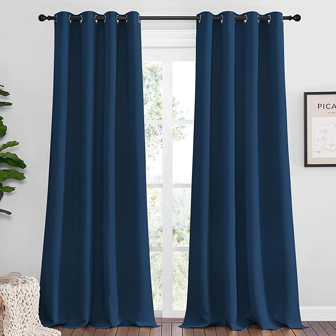 NICETOWN Moroccan Blue Blackout Curtains 96" Long by NICETOWN