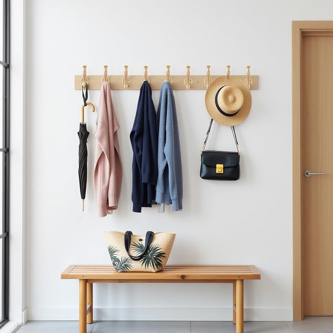 10 Pack Coat Hooks Wall Mount Heavy Duty Utility Retro Double Hooks - Image 6
