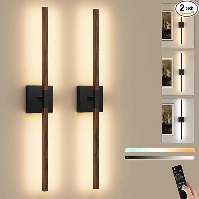 Rayogale Rechargeable Battery Operated Wall Sconce Set Two, 8000mAh Cordless by Rayogale