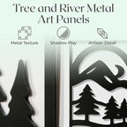 GALLERY GRACE Metal Wall Art Decor – 11" x 16" Set of 4 Abstract Landscape - Image 3