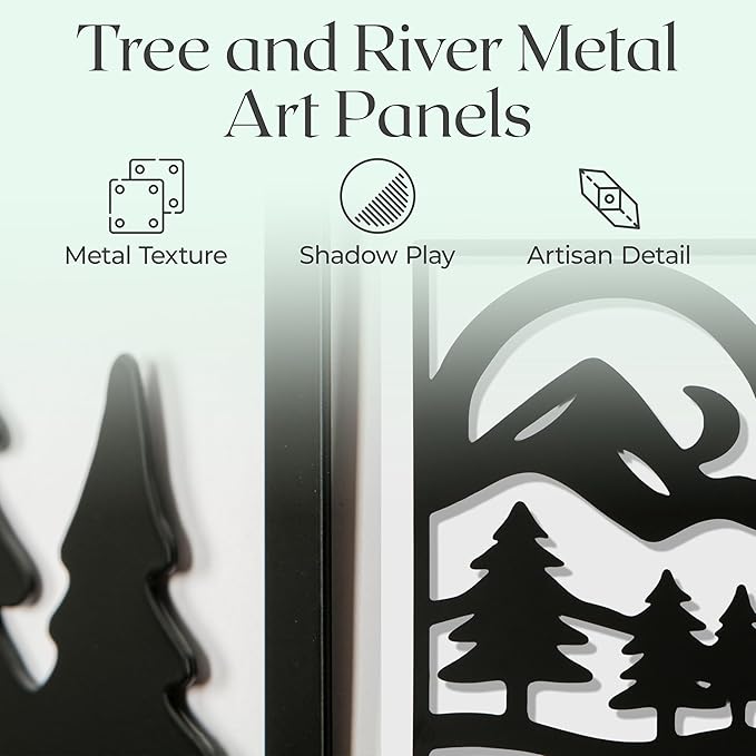 GALLERY GRACE Metal Wall Art Decor – 11" x 16" Set of 4 Abstract Landscape - Image 3