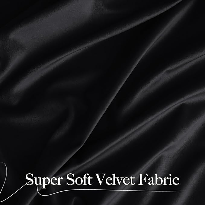 NICETOWN Black 192 inch Long Velvet Curtains - Image 5