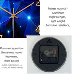 Blue Wall Clock Battery Operated 16 Inch Analog Glass Wall Clock Non Ticking - Image 7