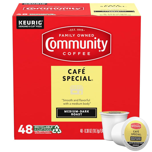 Community Coffee Café Special Medium-Dark Roast Single-Serve Keurig K-Cup Pods 48 Count (Pack of 1)