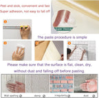 30PCS 3D Wall Panels Peel and Stick Faux Brick Wallpaper Black Self Adhesive - Image 6
