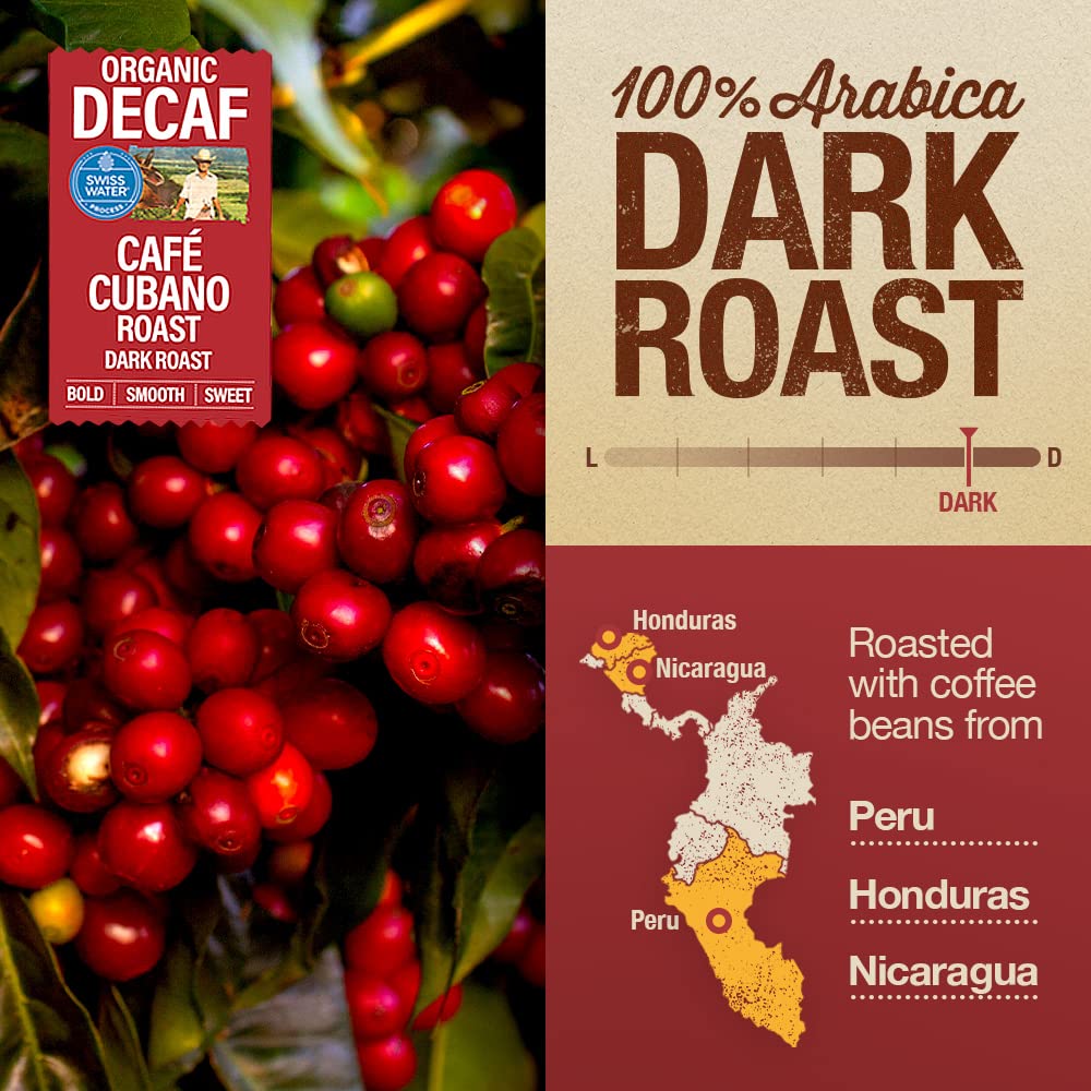 Mayorga Decaf Coffee 2lb Bag Dark Roast Organic Swiss Water Decaffeinated Cubano Roast Coffee - 100% Arabica Whole Coffee Beans - Smoothest Organic CoffeeSpecialty Grade, Non-GMO, Direct Trade