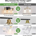 Indoi 3-Light Bathroom Light Fixtures, Bathroom Wall Lamp - Image 3