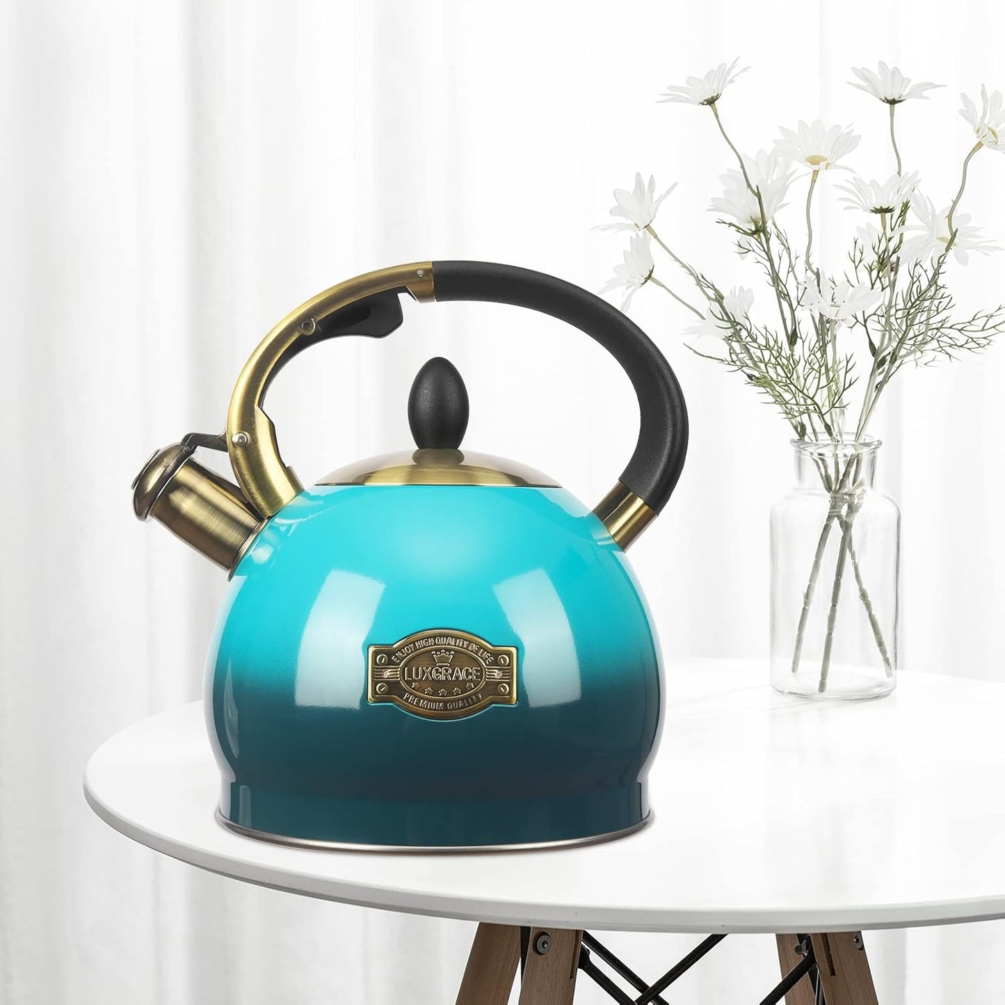 3Quart Whistling Tea Kettle Classic Teapot Stainless Steel Teakettle with Cool Grip for Stovetop