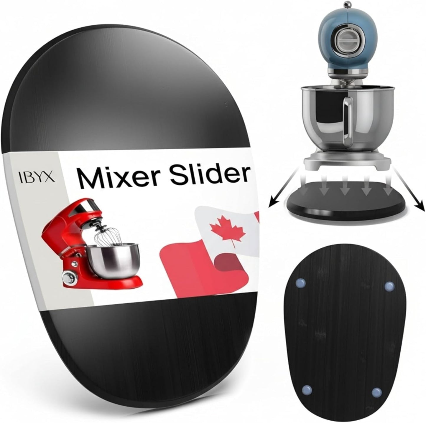 Ibyx Elegant Sliding Tray - Compatible with 5.5 Qt KitchenAid Stand Mixers and Other Heavy Appliances (Black)