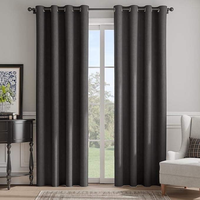 NICETOWN Room Darkening Draperies Curtains Panels, 2 Panels Grey W52 x L84 - Image 8