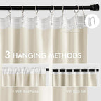MIULEE Beige White Back Tab Blackout Curtains 72 Inches Long 2 Panels Set - Image 3