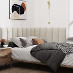 IFNOW Wall Mounted Upholstered Headboard King, 3D Peel and Stick Soundproof - Image 4