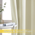 NICETOWN Room Darkening Beige Curtain 80 inch Length, Grommet Thermal Insulated - Image 6