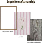 KISSFOX 3 Piece Floral Framed Wall Art Pink Wildflower Canvas Wall Art Flower - Image 4