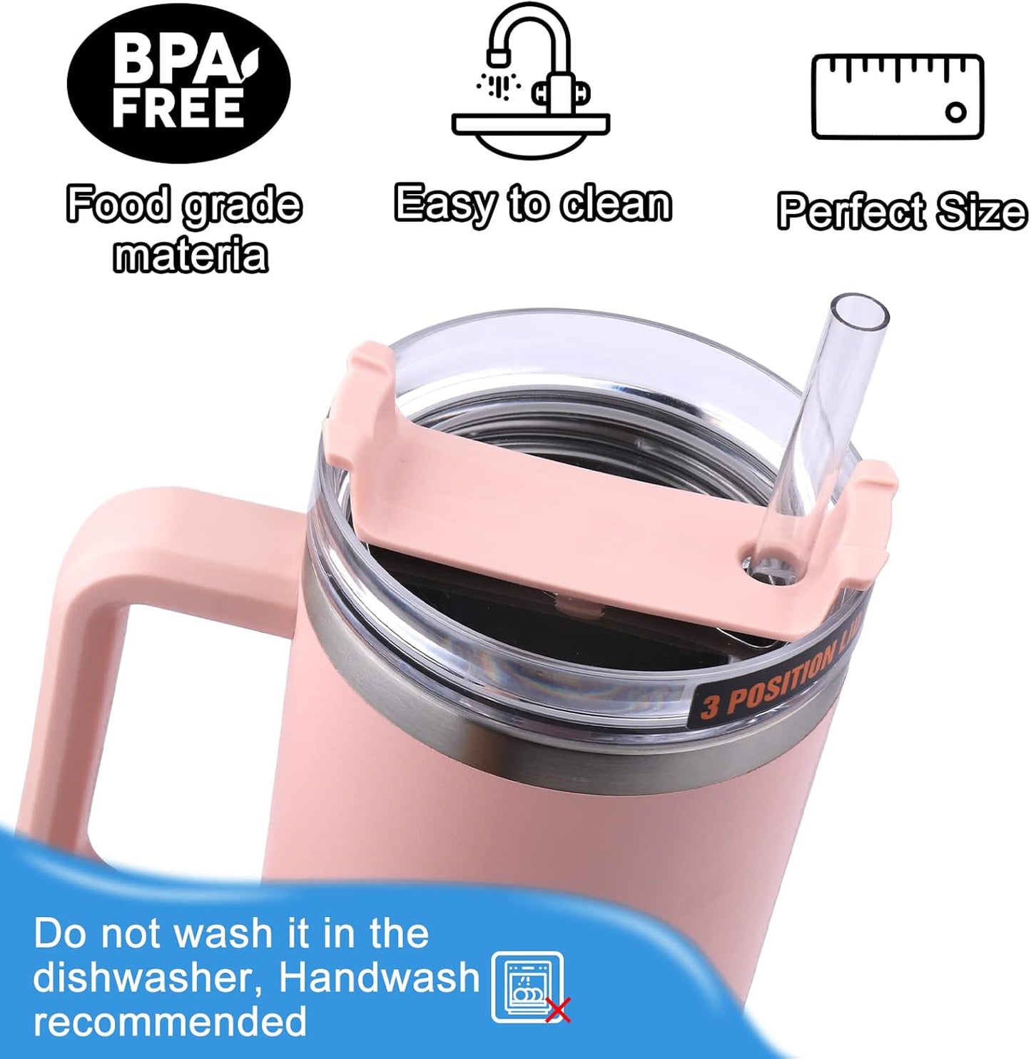 AIERSA 6 Pack Replacement Straws Compatible Stanley 40/30oz Tumbler,Reusable Plastic Clear Straw,12Inch Tall Long Drinking Straws with Cleaning Brush for Stanley Cup Accessories