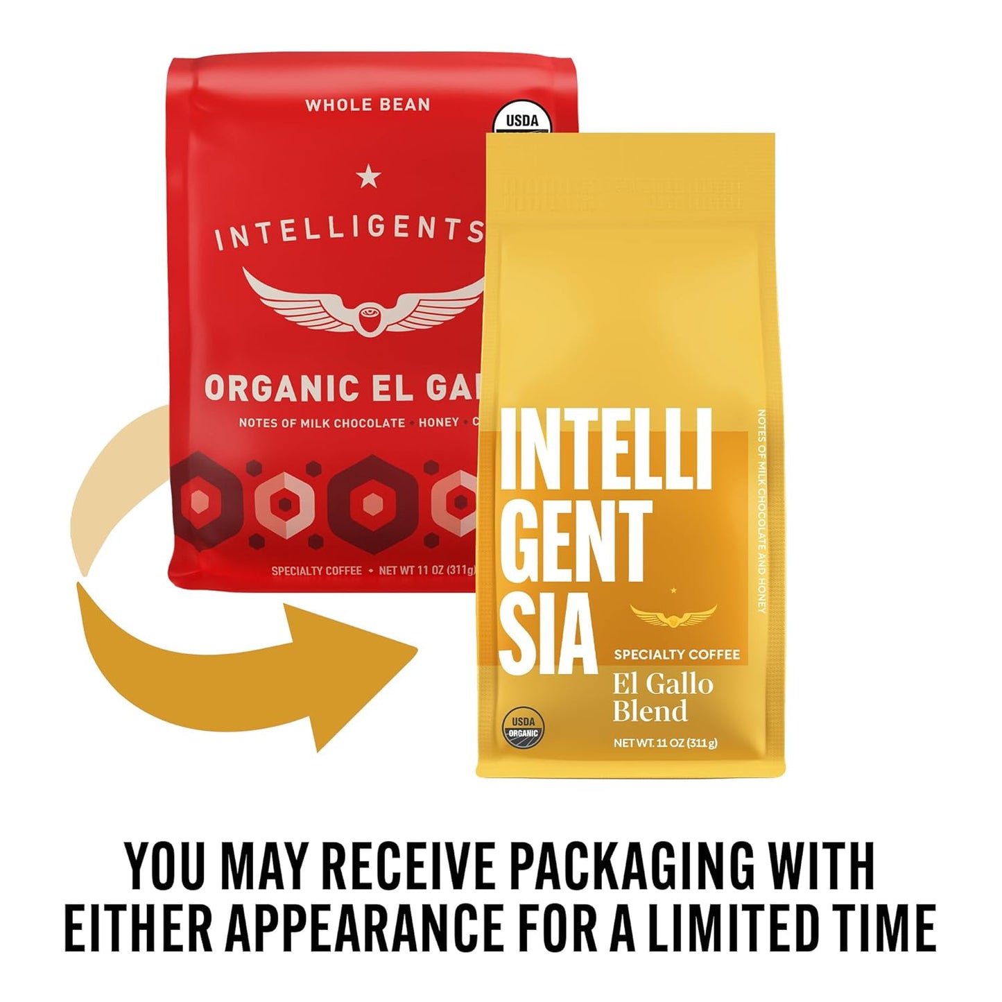 Intelligentsia Coffee, USDA Organic Light Roast Whole Bean Coffee - El Gallo Blend 33 Ounces (3 Bags of 11 Ounces)