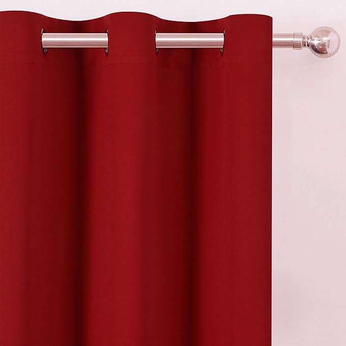LEMOMO Red Blackout Curtains 66 x 63 Inch Length/Set of 2 Curtain - Image 6